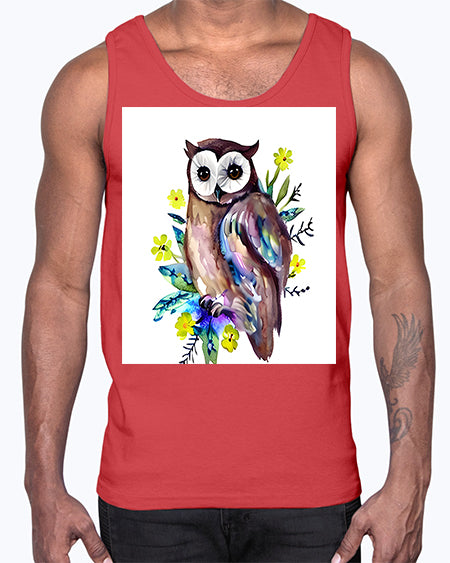 owl 14#- owl- Cotton Tank