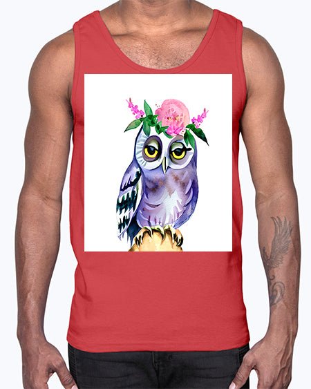 owl 15#- owl- Cotton Tank