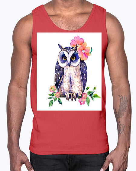 owl 2#- owl- Cotton Tank