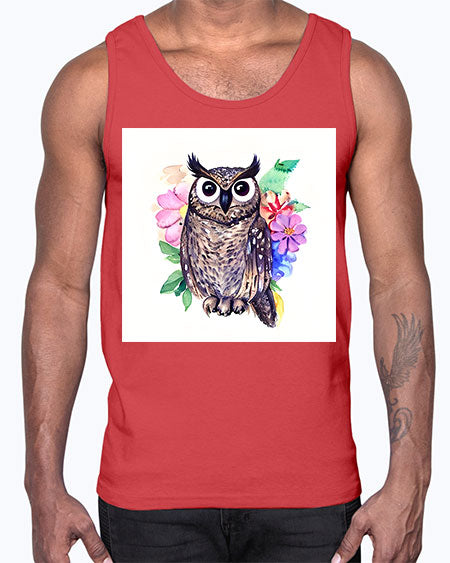 owl 3#- owl- Cotton Tank