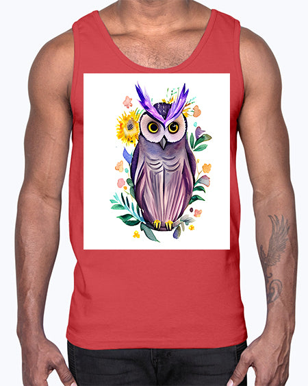 owl 7#- owl- Cotton Tank