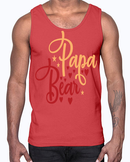 papa bear 201#- bears - animals- Cotton Tank