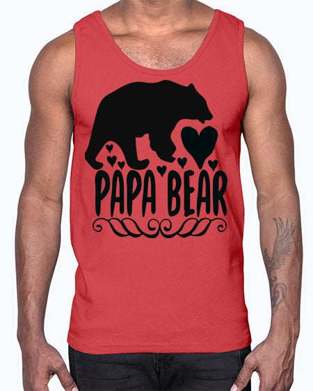 papa bear 203#- bears - animals- Cotton Tank