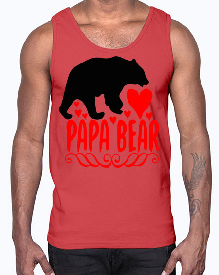 papa bear 205#- bears - animals- Cotton Tank