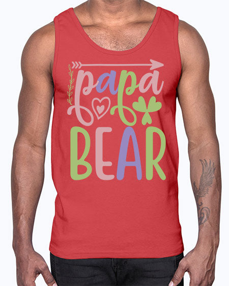 papa bear 207#- bears - animals- Cotton Tank