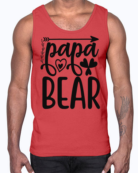 papa bear 209#- bears - animals- Cotton Tank