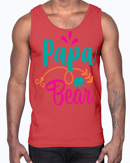 papa bear 213#- bears - animals- Cotton Tank