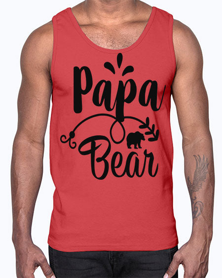 papa bear 215#- bears - animals- Cotton Tank