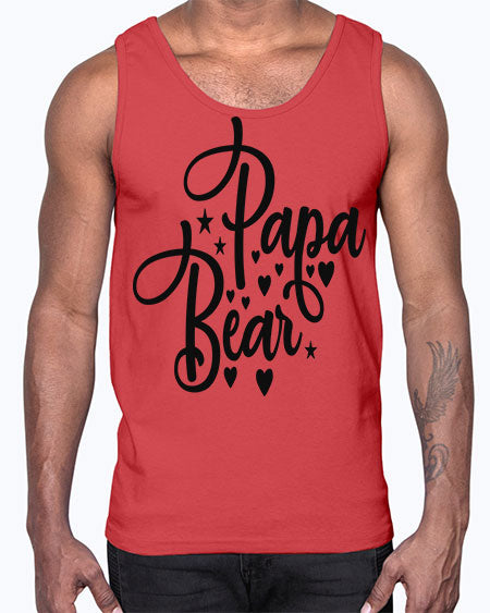 papa bear 219#- bears - animals- Cotton Tank