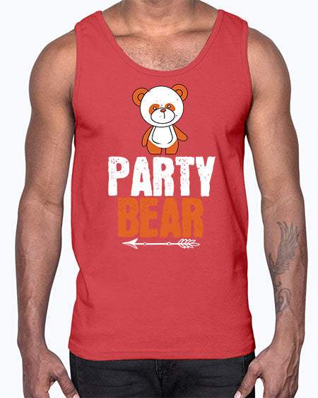 party bear 225#- bears - animals- Cotton Tank