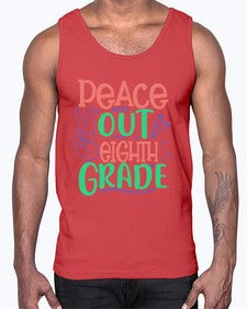 peace out eighth gradee 617#- eighth grade- Cotton Tank