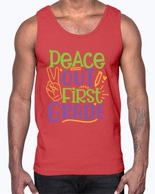 peace out first grade 624#- first grade- Cotton Tank