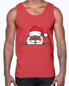peekaboo black santa 19#- black boys or men- Cotton Tank