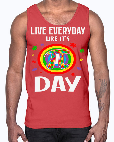 pi day autism puzzle math 111#- autism- Cotton Tank