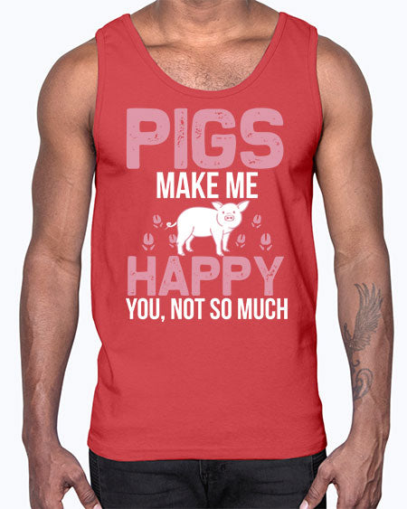 pigs make me happy Style 35#- pig- Cotton Tank