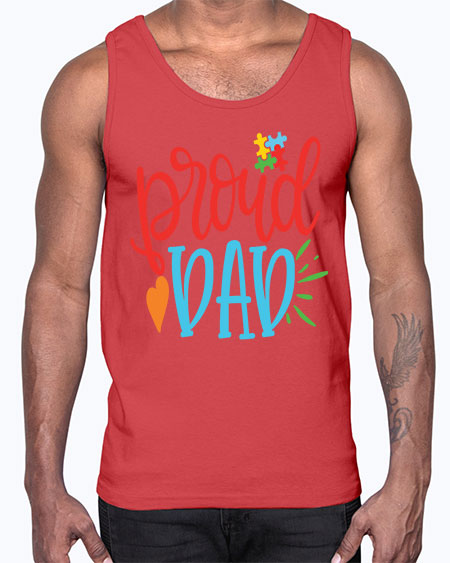 proud dad Style 36#- autism- Cotton Tank