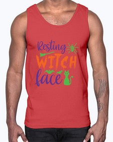 resting witch face 26#- witch- Cotton Tank