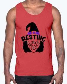 resting witch face 27#- witch- Cotton Tank