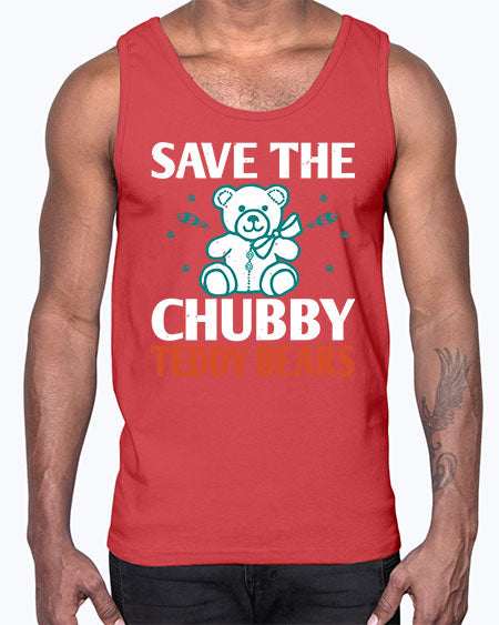 save the chubby teddy bears 247#- bears - animals- Cotton Tank