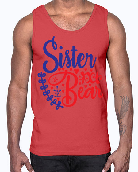 sister bear 251#- bears - animals- Cotton Tank