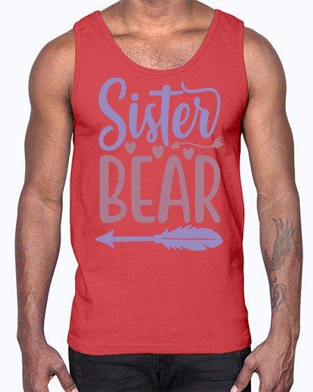 sister bear 253#- bears - animals- Cotton Tank