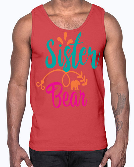 sister bear 255#- bears - animals- Cotton Tank