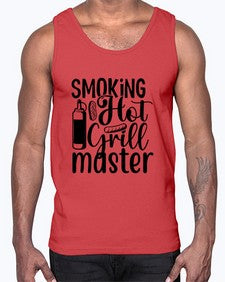 smoking hat girl master 1539#- bbq- Cotton Tank