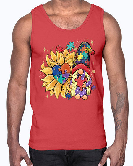 sunflower gnome autism- autism- Cotton Tank