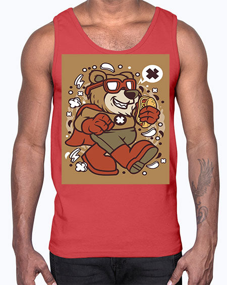 super bear 259#- bears - animals- Cotton Tank