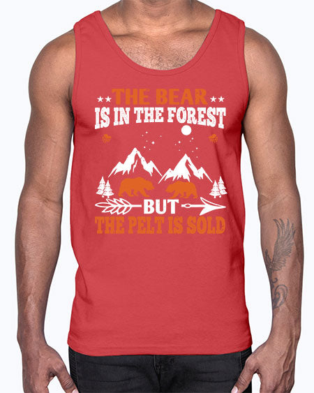 the bear is in the forest but the pelt is soldd 269#- bears - animals- Cotton Tank