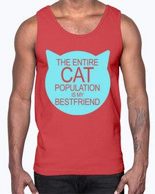 the entire cat popluation is my bestfriend- cats- Cotton Tank