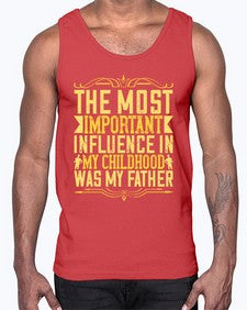 the most important influence in my childhood was my father 594#- parents day- Cotton Tank