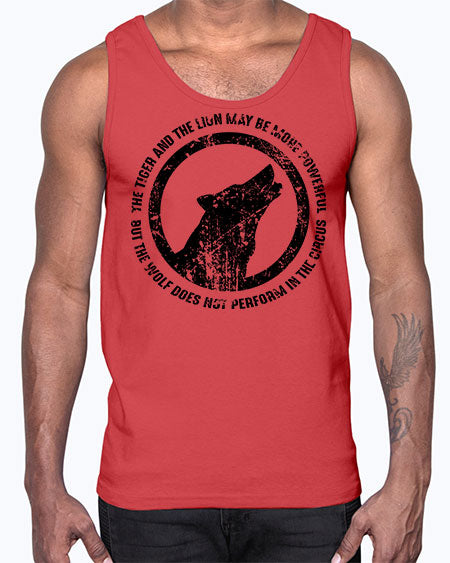 the tiger and the lion may be more powerful- wolf- Cotton Tank