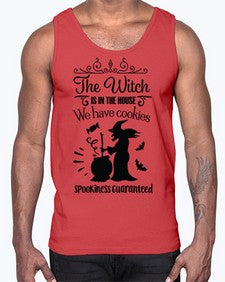 the witch is in the house sign 20#- witch- Cotton Tank