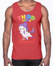 third Grade is Magical Unicorn 962#- third grade- Cotton Tank