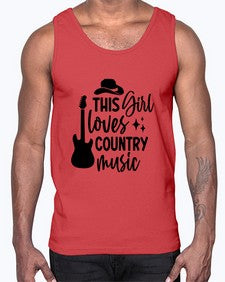 this girl loves country music 1163#- western- Cotton Tank