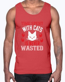 time spend with cat is never wasted Style 120#- cats- Cotton Tank