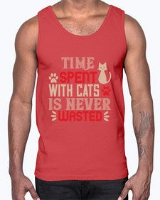 time spend with cat is never wasted Style 121#- cats- Cotton Tank