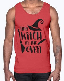 tiny witch in the oven 18#- witch- Cotton Tank