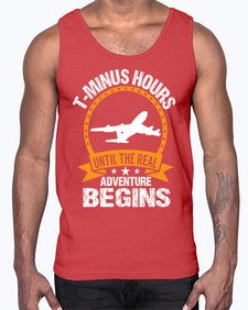 tminus hours until the adventure begins  45#- airplane- Cotton Tank