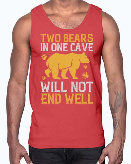 two bears in one cave will not end well 279#- bears - animals- Cotton Tank