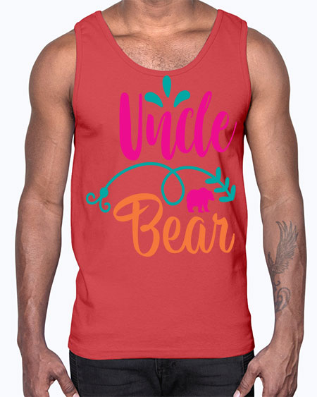 uncle bear 283#- bears - animals- Cotton Tank