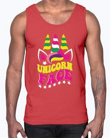 unicorn face 459#- unicorn- Cotton Tank
