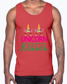 unicorn kisses 469#- unicorn- Cotton Tank