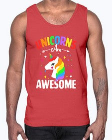 unicorns are awesome 520#- unicorn- Cotton Tank