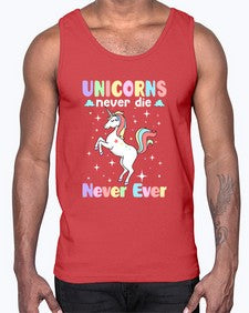unicorns never die never ever 539#- unicorn- Cotton Tank