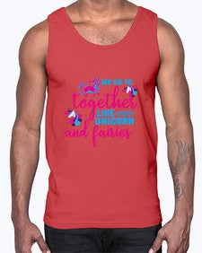 we go to together like unicorn and fairies 542#- unicorn- Cotton Tank