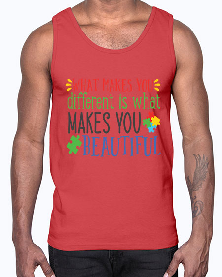 what makes you different is what makes you beautiful Style 3#- autism- Cotton Tank