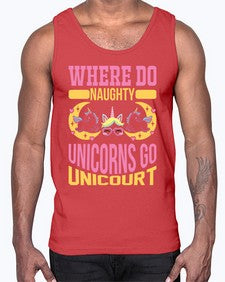 where do naughty unicorns go unicourt 557#- unicorn- Cotton Tank