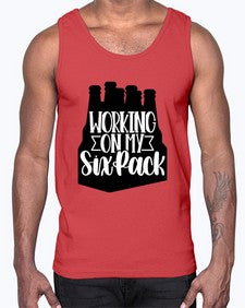 working on my six pack 1789#- beer- Cotton Tank